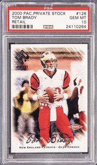 2000 Pacific Private Stock/Retail #128 Tom Brady Rookie Card (#525/650) – PSA GEM MT 10